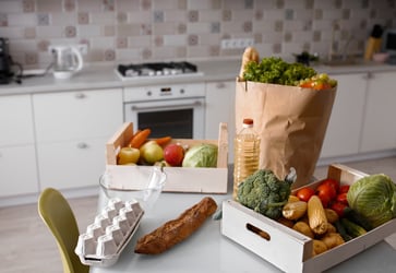 A selection of fresh food from a FoodBox.
