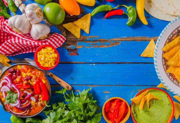 Table of healthy foods